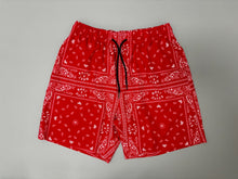 MH- Red paisley double Logo shorts