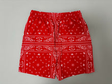 MH- Red paisley double Logo shorts