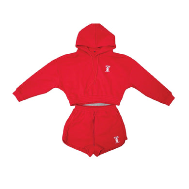 MH -Ladies DeathRow Hoodie Shorts Set - Red